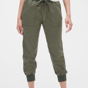 Green cotton jogger pants